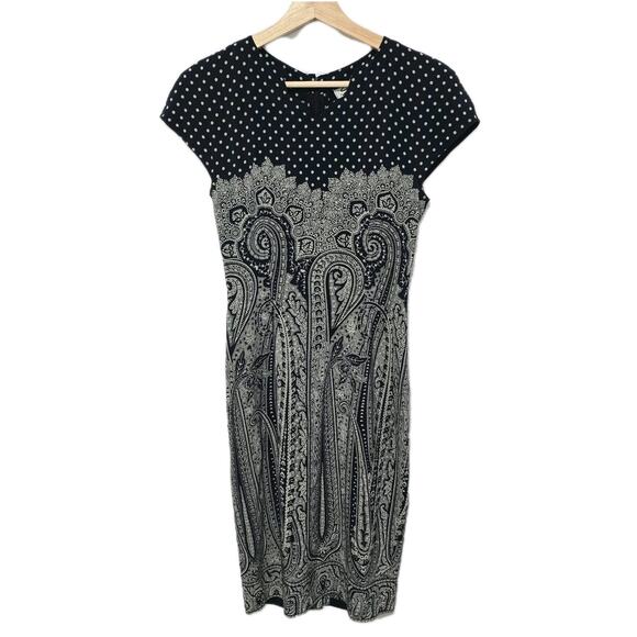 Genny Women's Vintage 100% Italian Silk Cap Sleeve Polka Dot Dress Pinup VTG Sm - Picture 1 of 5